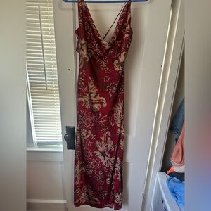 Vici Red and Tan Floral Dress
